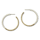 Textured Pearl Wrap Hoop Earrings