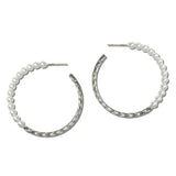 Textured Pearl Wrap Hoop Earrings - view 2