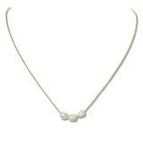 Delicate Triple Baroque Pearl Necklace - view 2