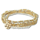 Cross Charm Multi Layered Beaded Stretch Bracelet - view 2