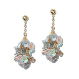 Pearl Flower Cluster Dangle Earrings