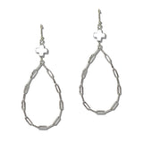 Cross Charm Paperclip Chain Teardrop Earrings - view 2
