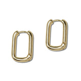 Rectangular Link Huggie Hoop Earrings - view 2