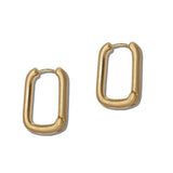 Rectangular Link Huggie Hoop Earrings