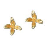 Matte Botanical Flower Stud Earrings - view 2