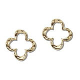 Hammered Open Quatrefoil Stud Earrings