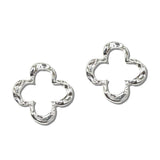 Hammered Open Quatrefoil Stud Earrings - view 2