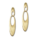 Brushed Matte Oval Link Dangle Earrings