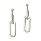 Matte Paperclip Chain Link Earrings - view 2