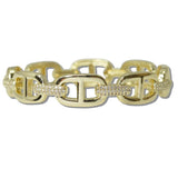 14K Gold Plated Pave CZ Accent Designer Inspired Bracelet