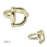 14K Gold Plated Horsebit Designer Inspired Ring - view 3