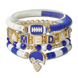Gameday Football Multi Layered Beaded Stretch Bracelet
