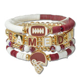 Gameday Football Multi Layered Beaded Stretch Bracelet - view 2
