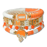 Gameday Football Multi Layered Beaded Stretch Bracelet - view 3