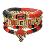 Gameday Football Multi Layered Beaded Stretch Bracelet - view 4