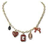 Gameday Georgia Football Enamel Multi Charm Necklace