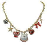 Gameday Georgia Bulldog Football Enamel Multi Charm Necklace