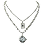 Layered Watch and Heart Radiant Necklace - view 2