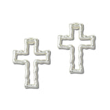 Hammered Open Cross Stud Earrings - view 2