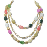 Multi Color Resin Beaded Multi Layered Necklace