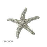 Pave Crystal Starfish Brooch PIN