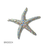 Pave Crystal Starfish Brooch PIN - view 2