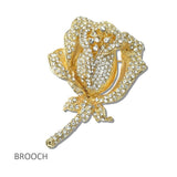 Pave Crystal Rose Flower Brooch PIN - view 2