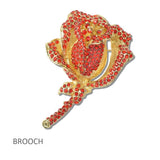 Pave Crystal Rose Flower Brooch PIN - view 3