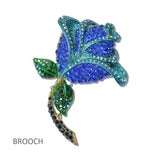 Pave Crystal Rose Flower Brooch PIN - view 2