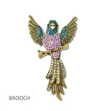 Pave Crystal Songbird Brooch PIN - view 2