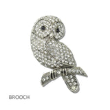 Sparkling Crystal OWL Brooch PIN