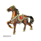 Vintage Enamel Horse Brooch PIN
