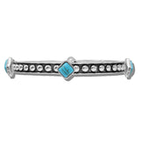 Western Diamond Turquoise Stone Accent Stretch Bracelet