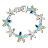 Enameled Starfish Magnetic Closure Bracelet
