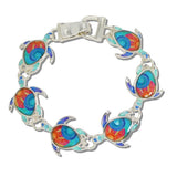 Enameled SEA Turtle Magnetic Closure Bracelet