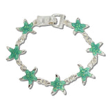 Lucite Stone Starfish Magnetic Closure Bracelet