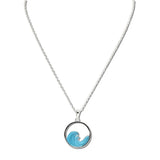 Blue Ocean Wave Pendant Necklace