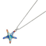 Abstract Enameled Starfish Pendant Necklace - view 2