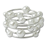 Multi Layer Pearl Coil Bracelet - view 2