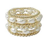 Baroque Pearl Multi Layer Stretch Bracelet SET