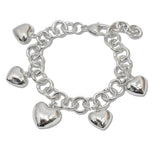 107715, 14K GOLD PLATED PUFFY HEART CHARM DESIGNER INSPIRED BRACELET