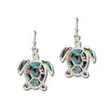 Abalone Shell SEA Turtle Drop Earrings