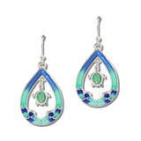 Enamel Teardrop SEA Turtle Drop Earrings