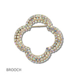 Pave Crystal Cutout Clover Brooch PIN
