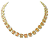 107993, 14K GOLD PLATED RECTANGLE CUBIC ZIRCONIA ACCENT DESIGNER INSPIRED TOGGLE NECKLACE