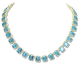 107993, 14K GOLD PLATED RECTANGLE CUBIC ZIRCONIA ACCENT DESIGNER INSPIRED TOGGLE NECKLACE