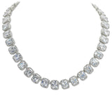 107993, 14K GOLD PLATED RECTANGLE CUBIC ZIRCONIA ACCENT DESIGNER INSPIRED TOGGLE NECKLACE