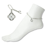 Stainless Steel MOP Clover Charm Link Anklet - view 2