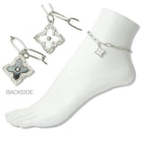 Stainless Steel MOP Clover Charm Link Anklet - view 2