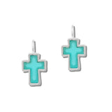 Mint Cross Drop Earrings